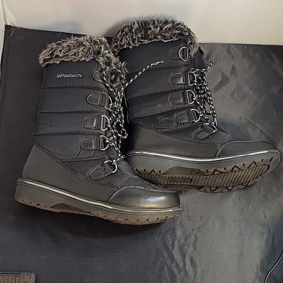 ATHLETECH WOMEN"S MARTY SNOW WATER-RESISTANT LACE UP FAUX FUR COLLAR BOOT - Picture 14 of 14